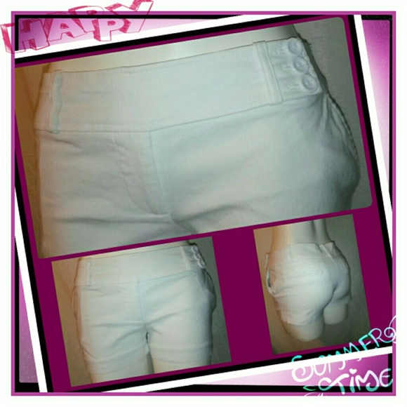 Classy White Stretchy Shorts - Picture 1 of 1