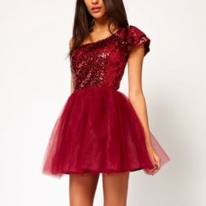 Asos red prom dress