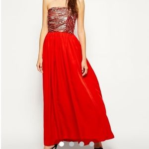 asos red sequin dress