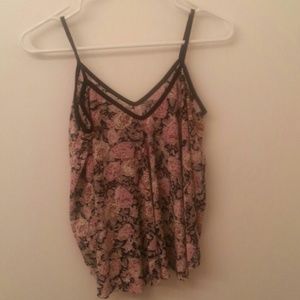 Flowing Flower V-Neck Spaghetti Top