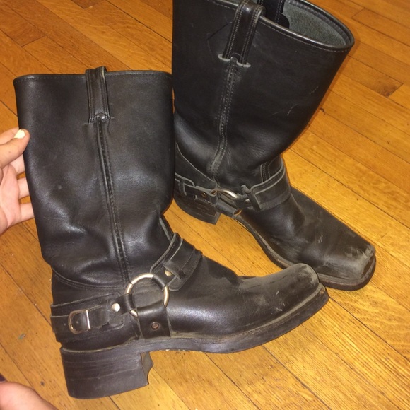 Frye leather biker boots