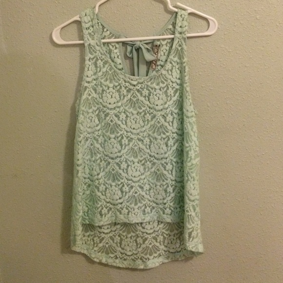 Pretty Lacey Chloe k mint blue top - Picture 1 of 2