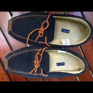 Men's Lands' End Shearling Slippers 13M