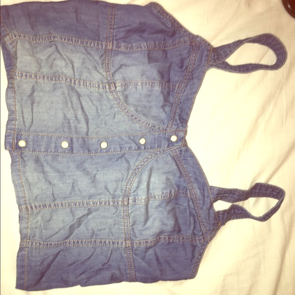 Cute denim crop top