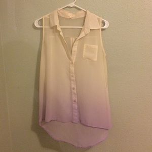 Breezy lavender gradient button up