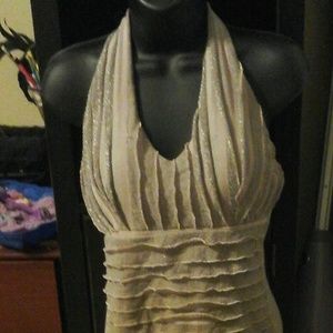 Stunning bronze silver shimmer halter