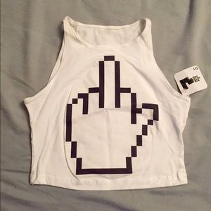 Pixel middle finger crop top