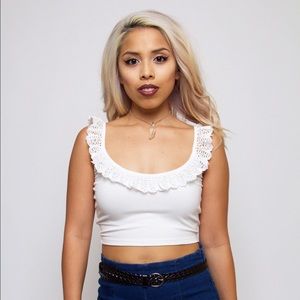 Crochet Trimmed Crop Top