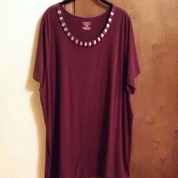 Fab plum blouse soft and comfortable jewel adorned - Picture 1 of 4