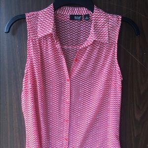 Ana sheer chevron print top