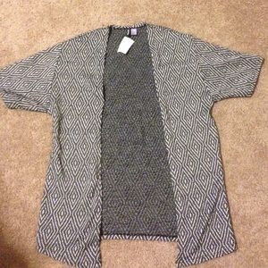 Black and white long cardigan