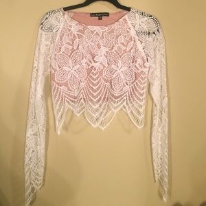 For Love and Lemons Lace Crop Top and Skirt (Set)