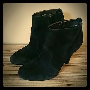 Suede black ankle booties