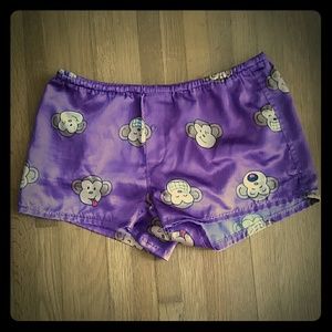 Aeropostale satin monkey pajama shorts Sz XS