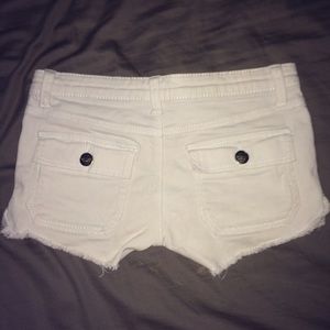 Ripped White Denim Shorts