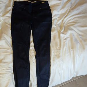 Brand new!👖Zara navy coated pants, leather feel