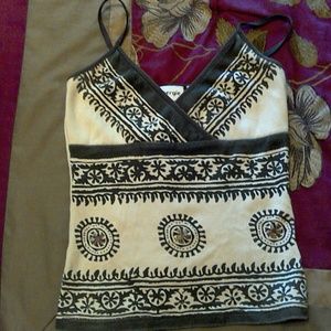 Beige and brown tank top