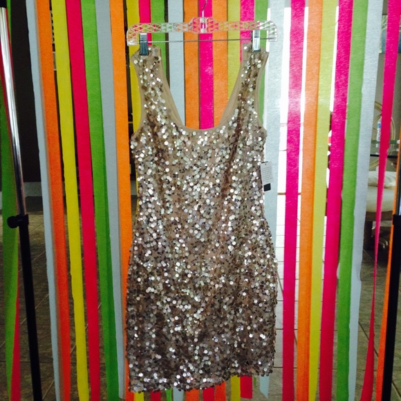 Gold sequin special occasion dress