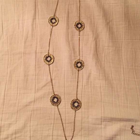 Long dainty gold necklace