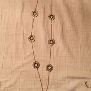 Long dainty gold necklace