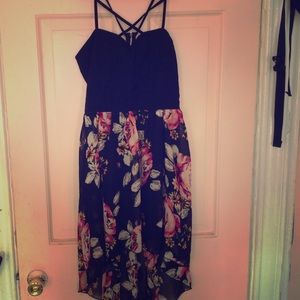 Black dress with flower pattern