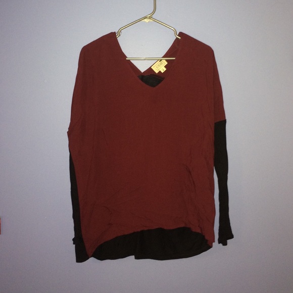 Red and black long sleeve shirt