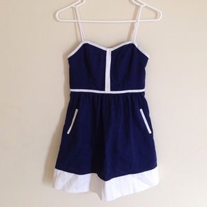 COPE Navy and White Dress