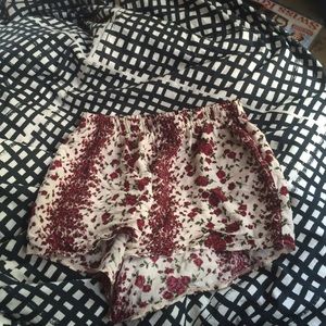 brandy melville red rose remi shorts