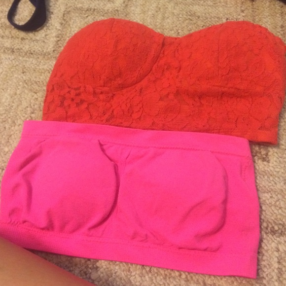 Pink bandeau red bandeau two pack - Picture 1 of 4