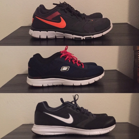 3 pairs of men's running shoes