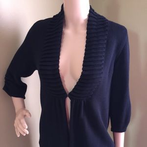 Black front button cardigan