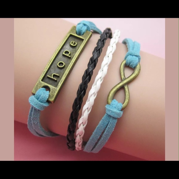Blue hope/infinity bracelet