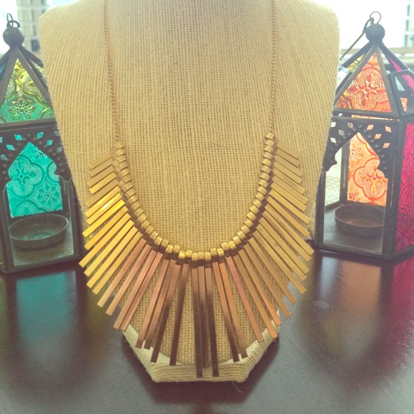 Forever 21 gold fringe necklace