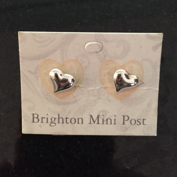 NWT Brighton Silver Stud Heart Earrings