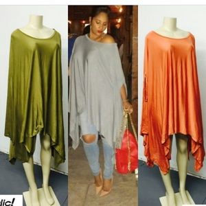 Orange poncho style shirt/dress