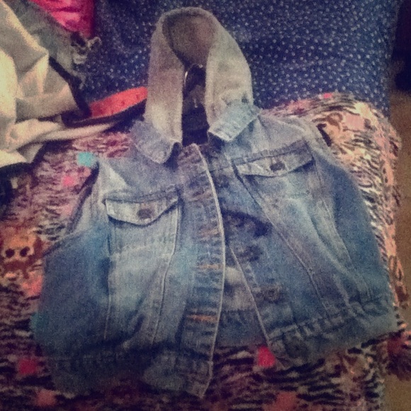 Blue vest with hoodie