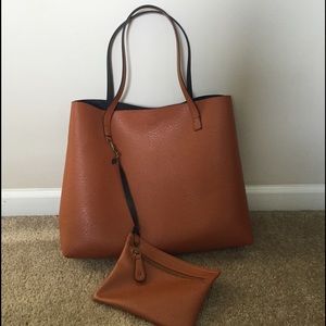 Vegan leather reversible tote!