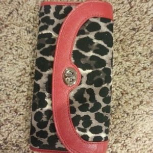 Authentic coah leopard print wallet