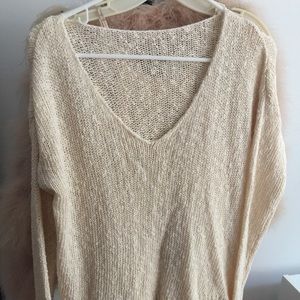 Brandy Melville hi-low beige sweater