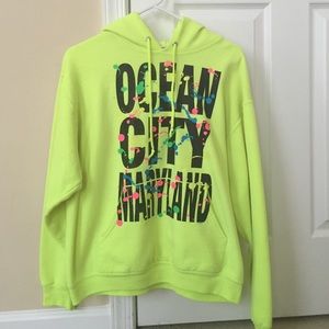 Ocean city bright yellow/lime green sweatshirt