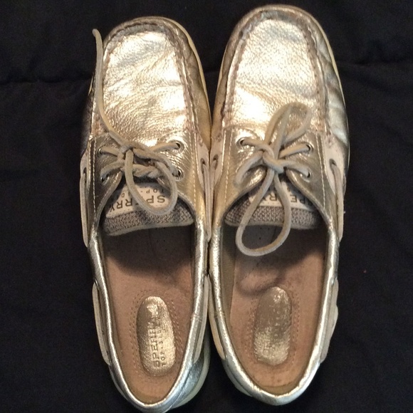 Metallic sperry boat shoes