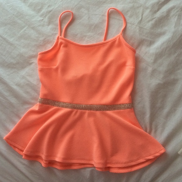 Orange/peach peplum top