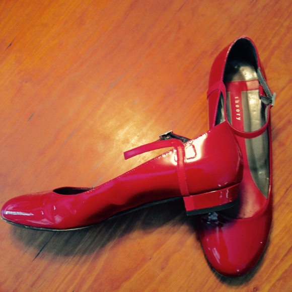 Sale! theory red patent mary janes. Size 39