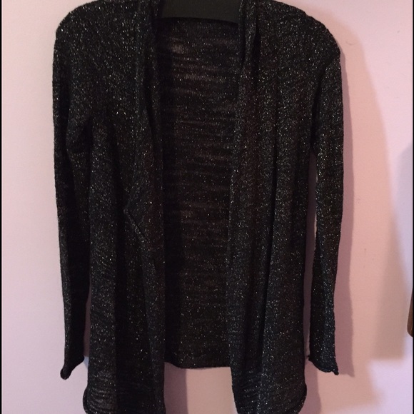 Black drape front cardigan