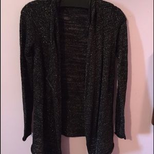 Black drape front cardigan