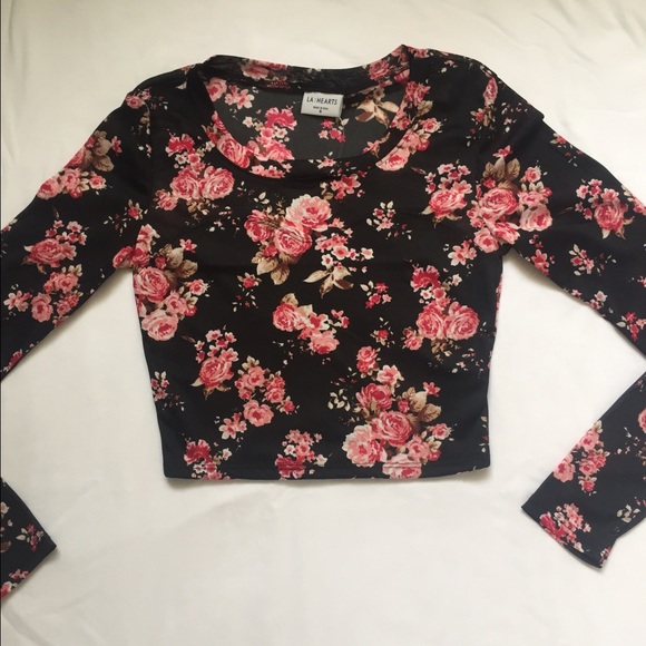 PacSun Tops - PacSun/L.A Hearts long sleeve- floral crop top