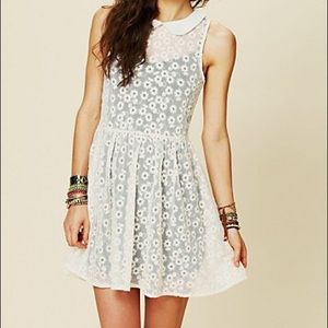 Free People Floral Embroidered Mesh Dress