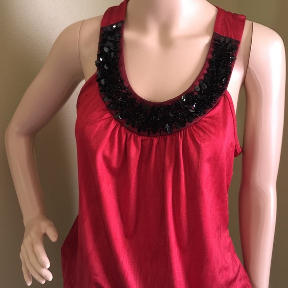 Racer back red dressy top - Picture 1 of 4