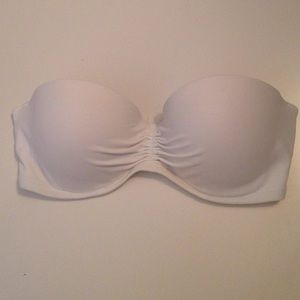 Victoria Secret 32D Strapless Bikini Top White