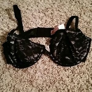 Sophie b. Lace black and pink bra 34b
